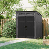 Suncast 6-Feet x 4-Feet Modernist Lean-to Resin Storage Shed (Floor Included) in Gray | BMS6583T
