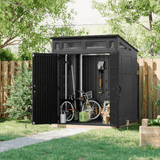 Suncast 6-Feet x 4-Feet Modernist Lean-to Resin Storage Shed (Floor Included) in Gray | BMS6583T