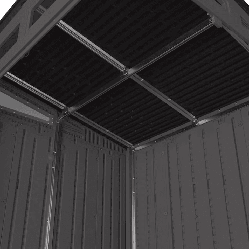 Suncast 6-Feet x 4-Feet Modernist Lean-to Resin Storage Shed (Floor Included) in Gray | BMS6583T