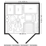 Suncast 6-Feet x 4-Feet Modernist Lean-to Resin Storage Shed (Floor Included) in Gray | BMS6583T