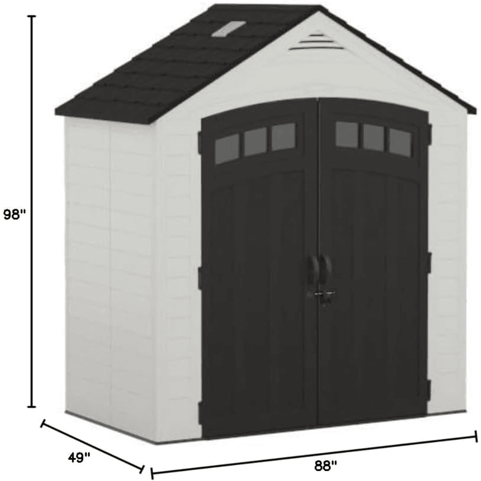 Suncast Vista 7 ft. x 4 ft. Resin Standard Modern Storage Shed with Floor Kit